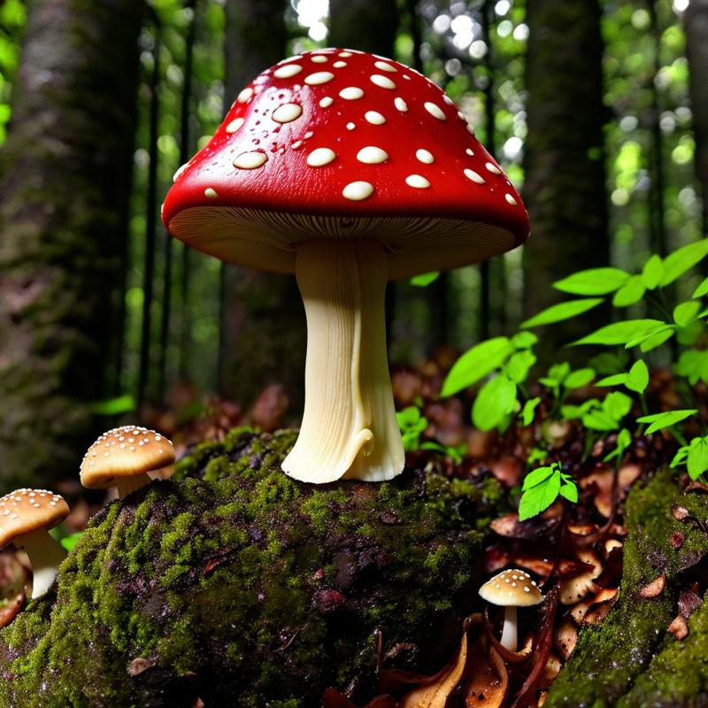 00162-733616107-masterpiece, intricate photo, precisely elaborated detailed mushroom with red cap in the forest, background forest, sharp foregr.jpg